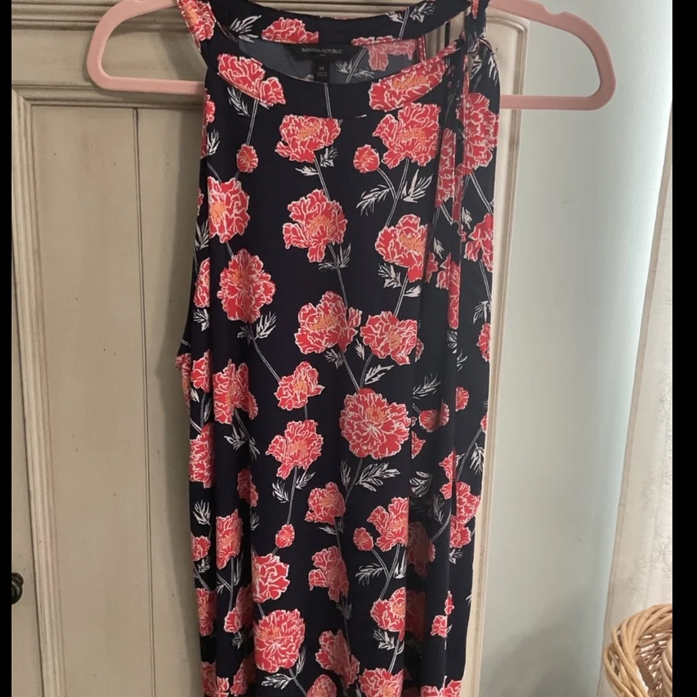 Banana Republic Factory Maxi A-Line Skirt in Orange and Pink